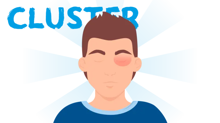 Illustration von Cluterkopfschmerzen