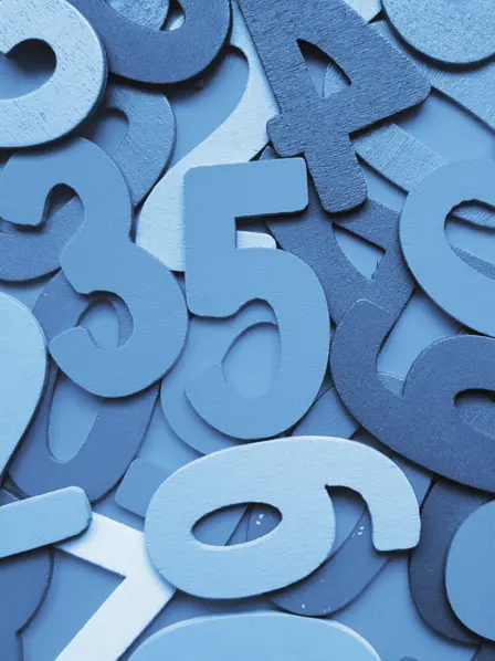 Zahlen auf einem Haufen