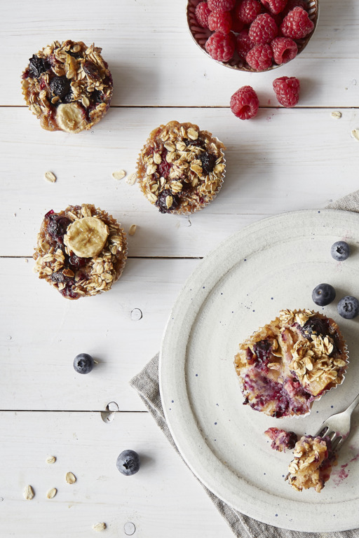 Vegane Müslimuffins mit Beeren