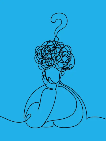 Illustration einer Person, die nachdenkt