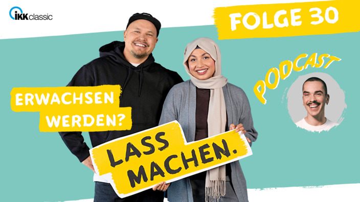 Illustriertes Portrait von Urooba Aslam und Marco Sergio Gabriel mit Gast Ole Liebl.