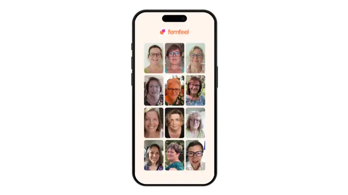 Screenshot des Community-Bereichs in der femfeel App
