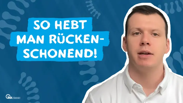 Thumbnail mit Bild von Joshua Pfeiffer und dem Text: "So hebt man rückenschonend!"