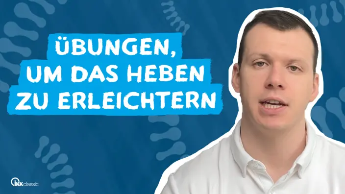 Thumbnail mit Bild von Joshua Pfeiffer und dem Text: "Übungen, um das Heben zu erleichtern"