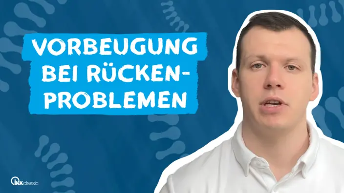 Thumbnail mit Bild von Joshua Pfeiffer und dem Text: "Vorbeugung bei Rückenproblemen"