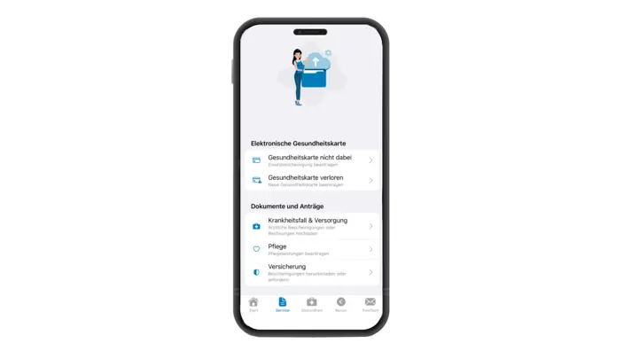 Screen aus der IKK Classic-App zur Elektronischen Gesundheitskarte