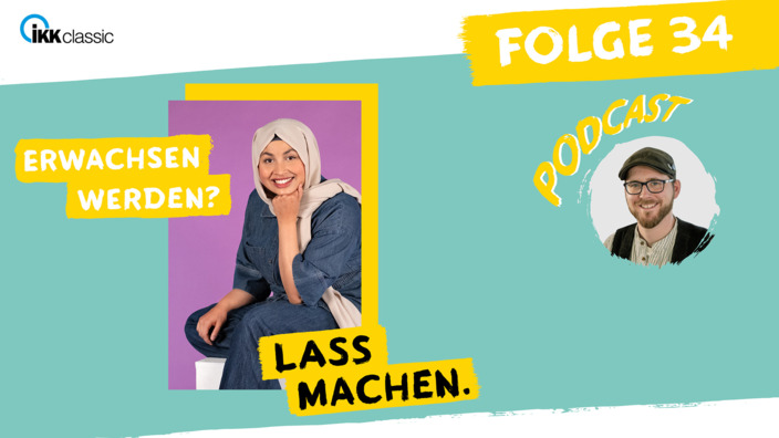 Illustriertes Portrait von Urooba Aslam mit Gast Florian Peters.