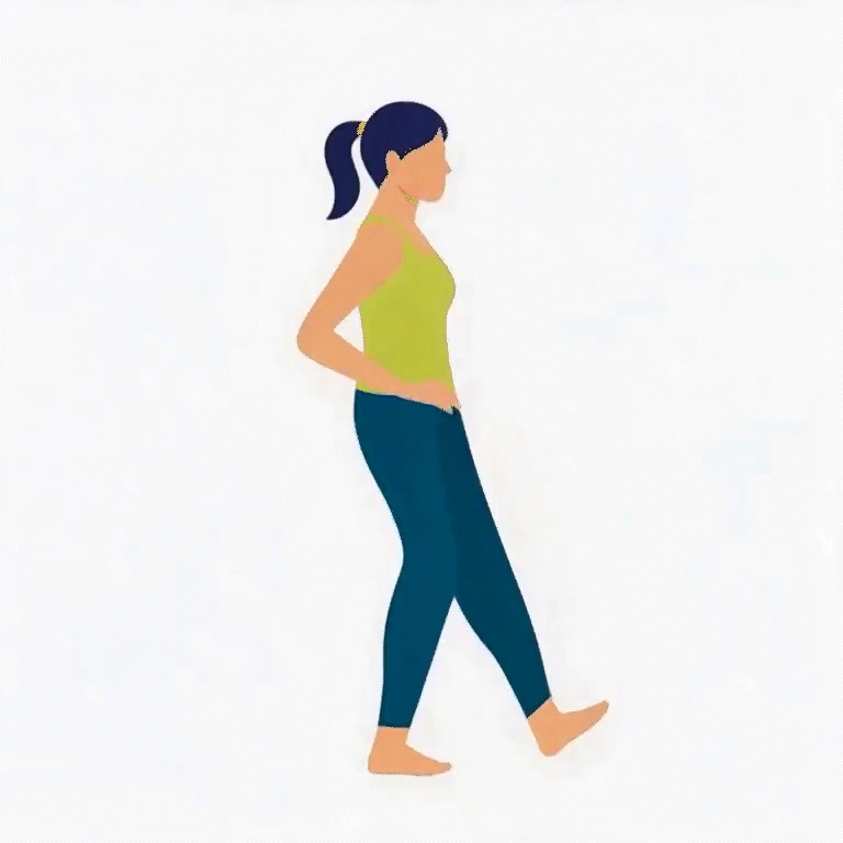 Illustration zur Übung "Vorbeuge mit aufgesteller Ferse".