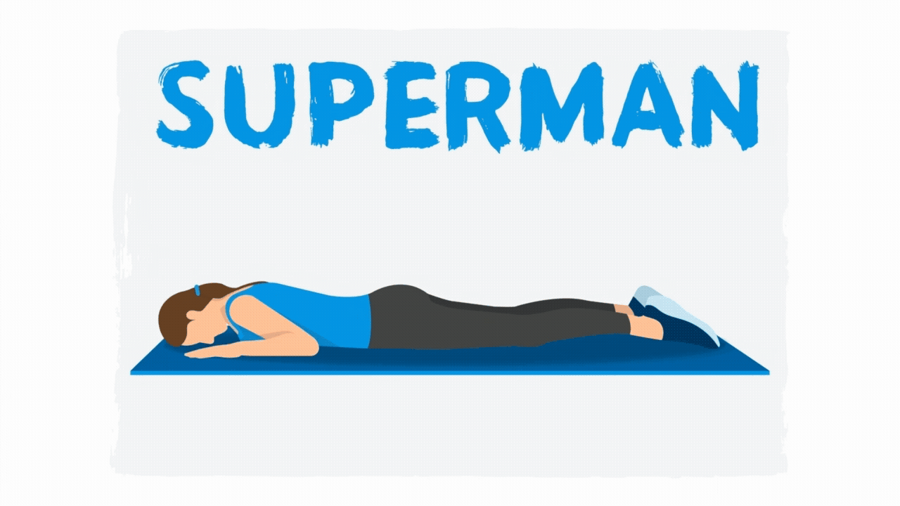 Illustration der Übung "Der Superman"