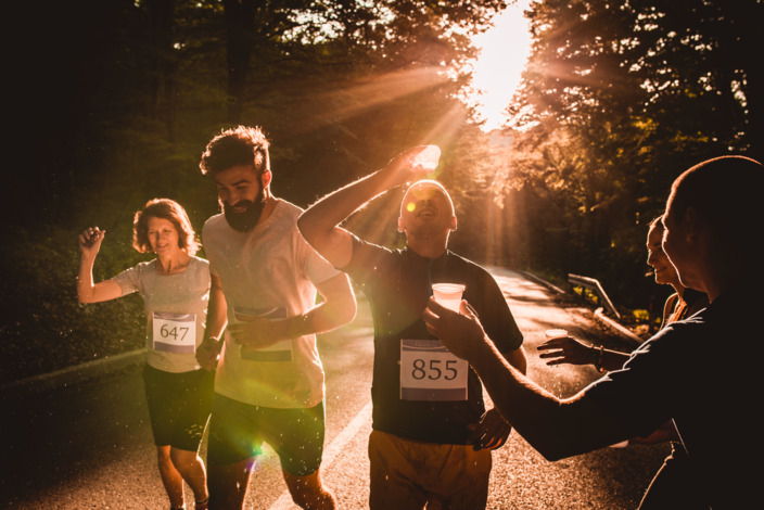 Marathon-Läufer während eines Wettkampfes