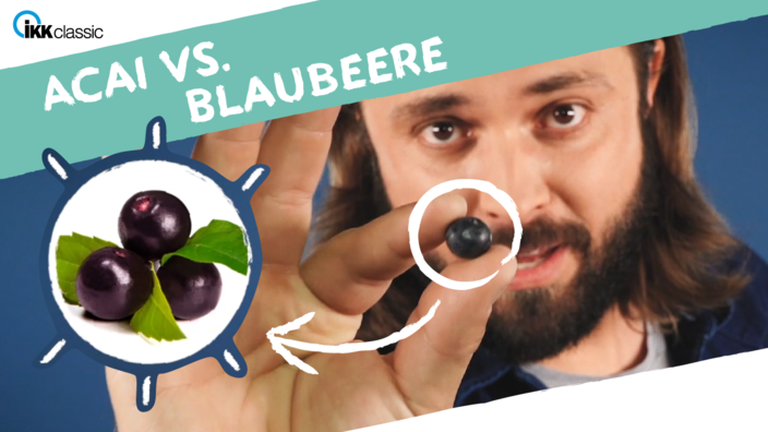 Startscreen des Videos "Acai versus Blaubeere"; bei Klick aufs Bild startet das Video