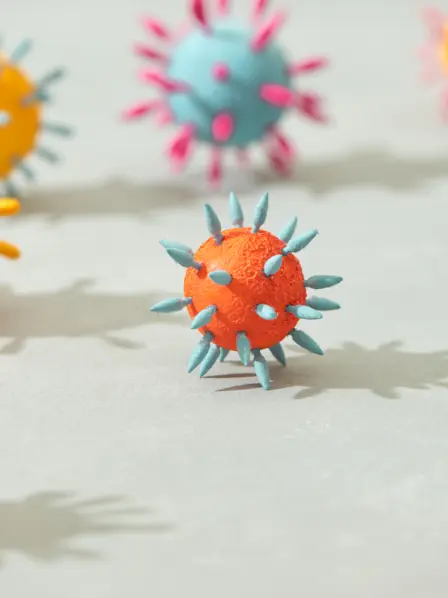 Modelle des Coronavirus in bunten Farben